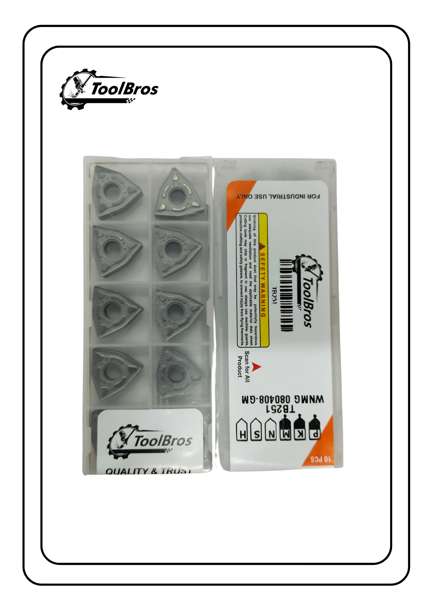 WNMG080408 GM TB 251 Chipbreaker Insert Steel Grade Of Pack Of 10