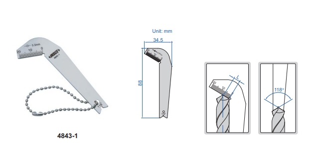 DRILL POINT GAUGE 4843-1  INSIZE MAKE