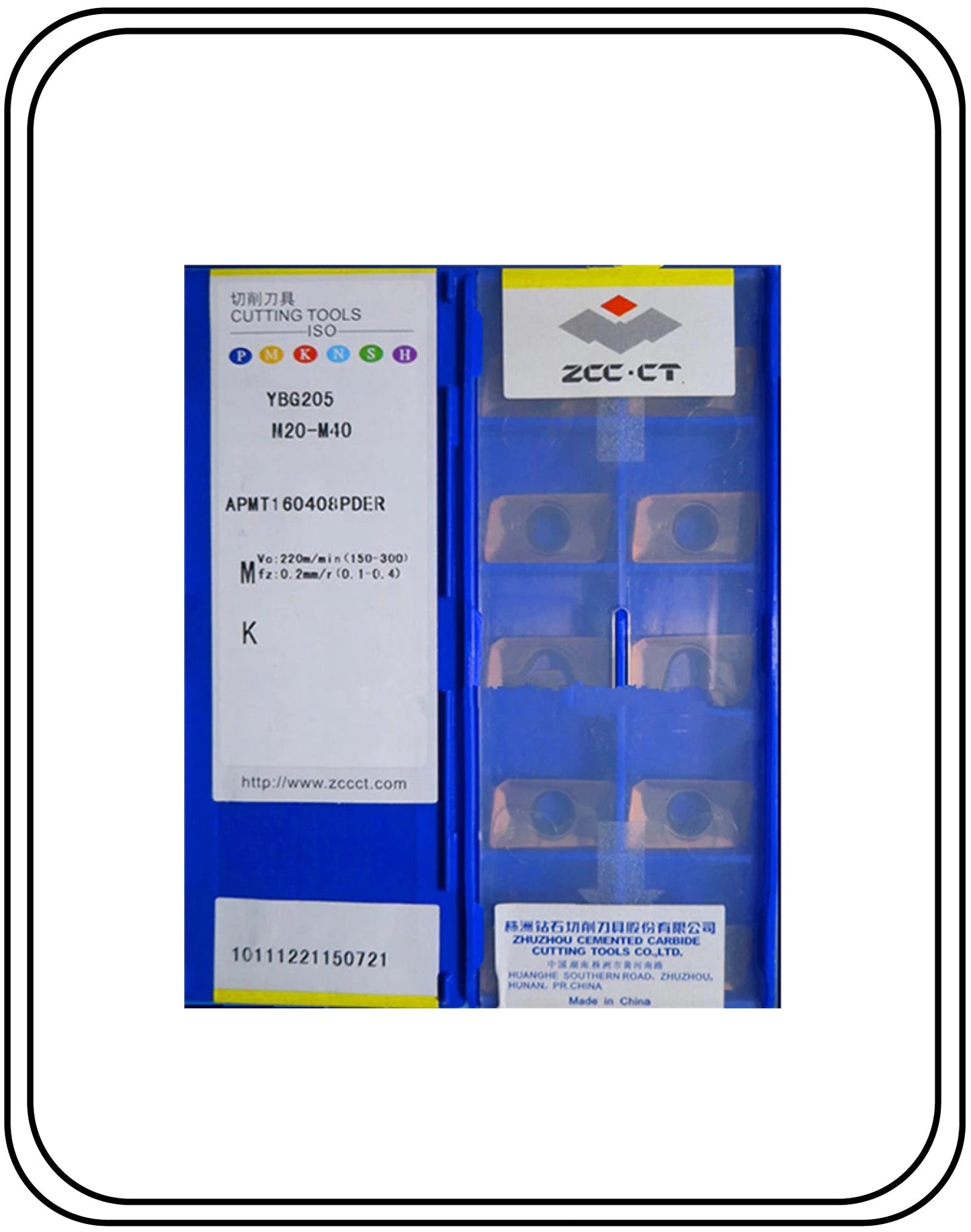 zccct APMT1604 Carbide Insert ybg 202/205 pack of 100