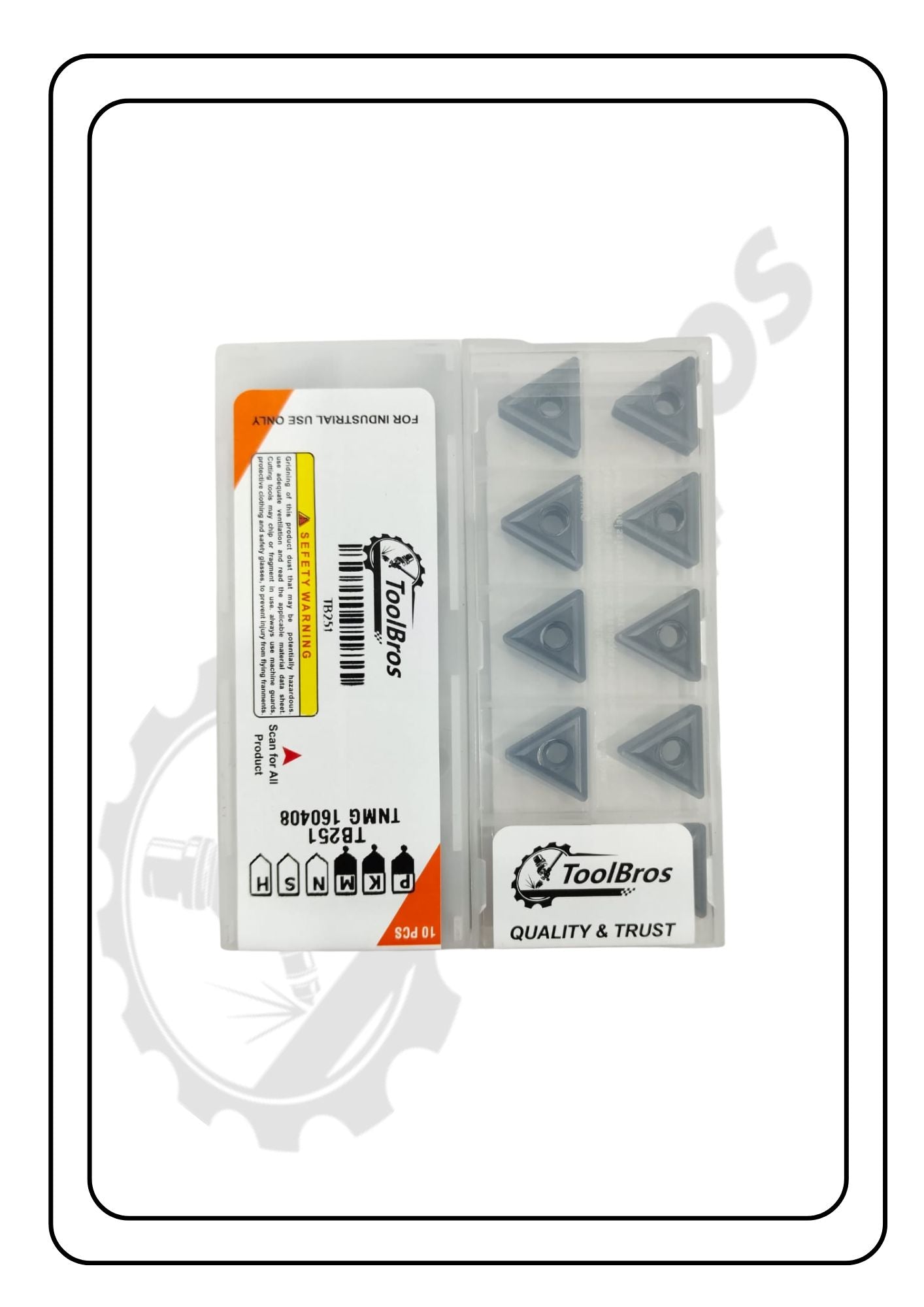 TNMG 160408 TB251 pack of 10 pcs TOOLBROS