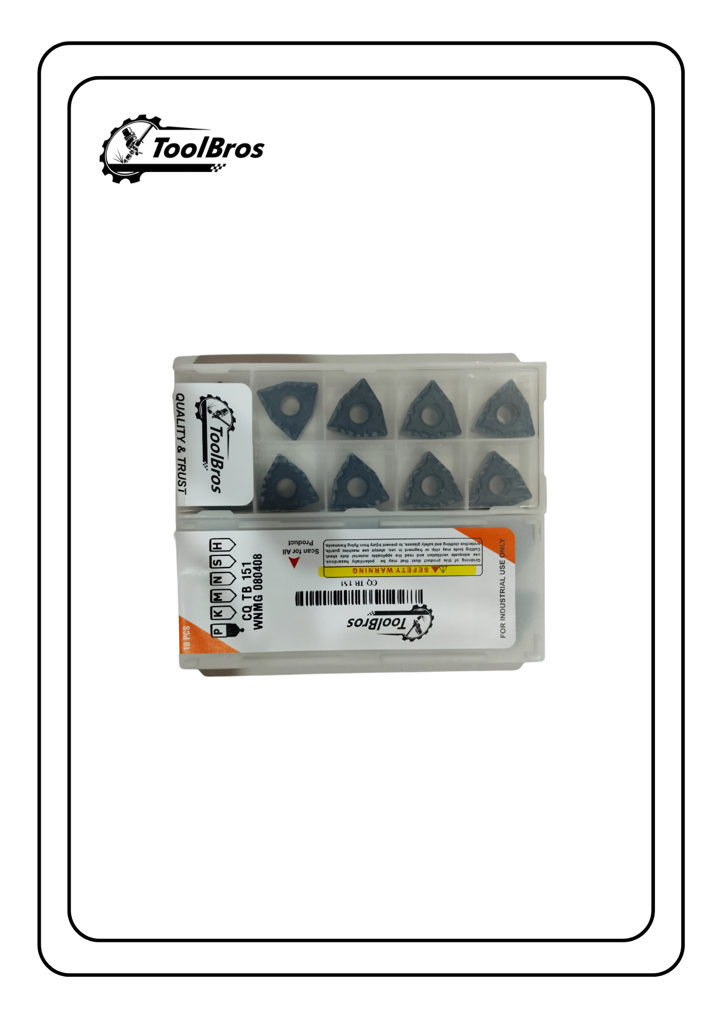 WNMG080404/08/1.2 CQ TB 151 Chipbreaker Insert Steel Grade Of Pack Of 10