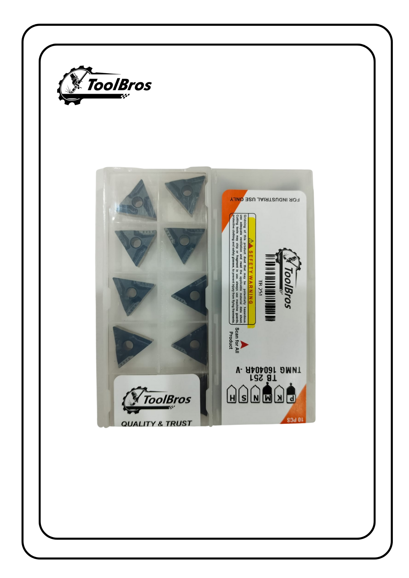 TNMG160404/0.8 Right hand knife edge pack of 10 pcs