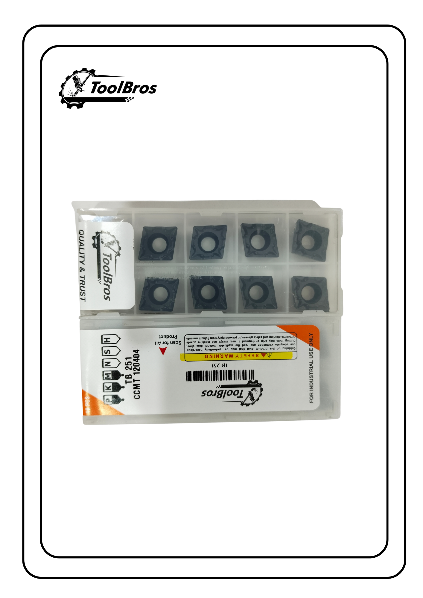 CCMT120408 t20 grade Carbide Insert For Steel Black Pack Of 10