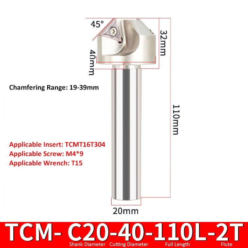 C20-40-110L-2T CHAMFERING RANG 5-30MM TCMT16T304 60°