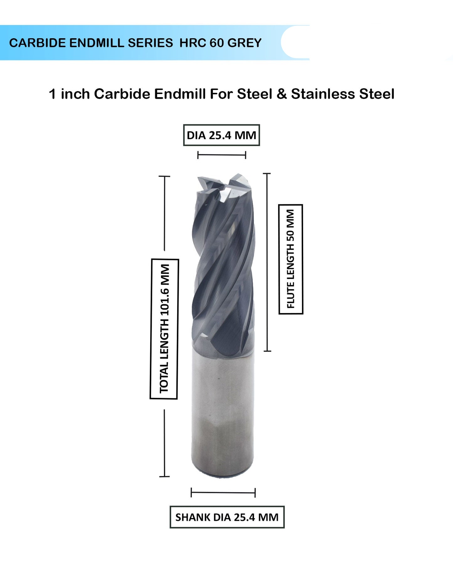 25.4 mm 1 inch carbide cutter pack of 1