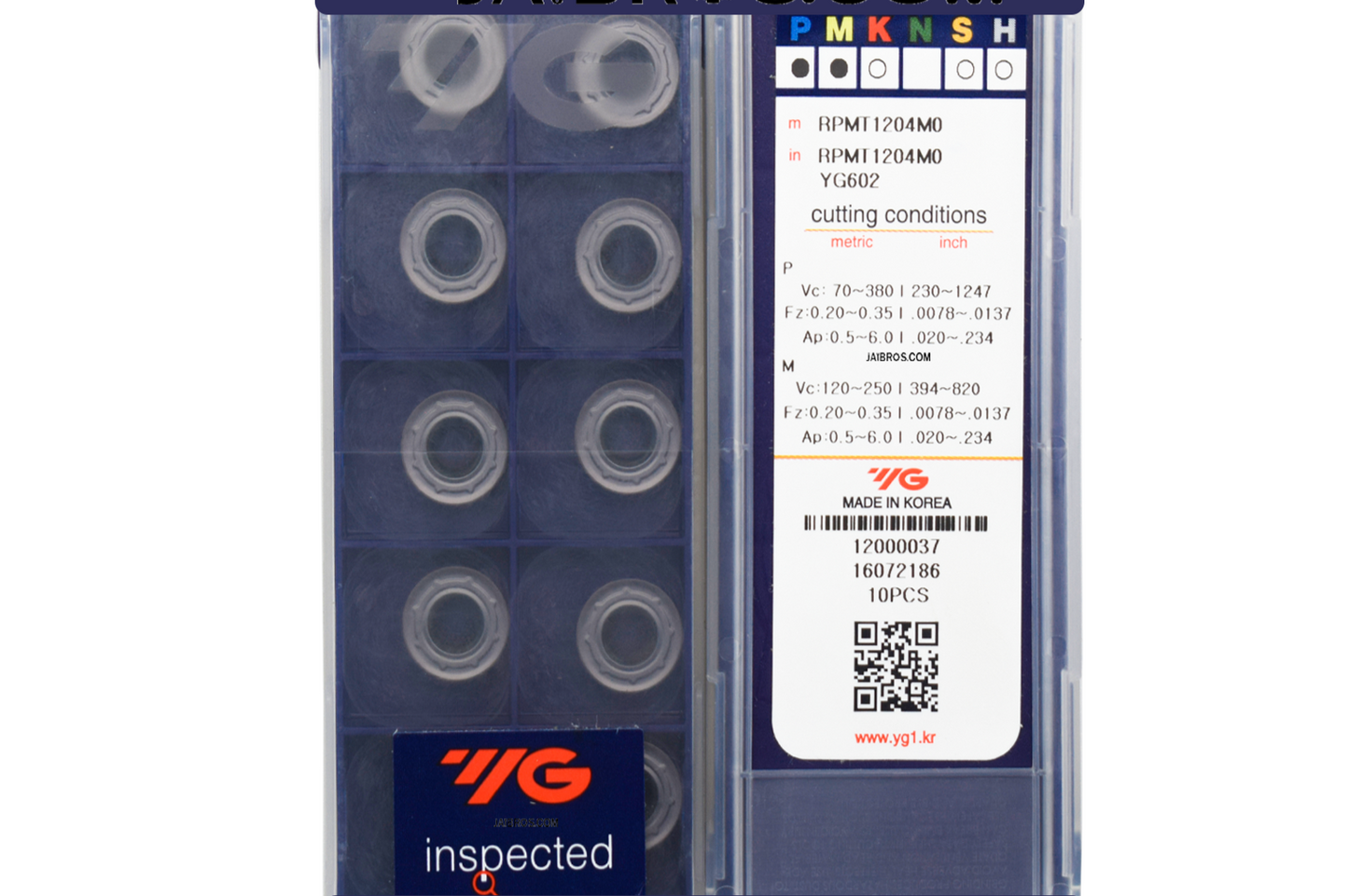 Carbide Insert RPMT1204 mo yg602 yg1 Brand pack of 10