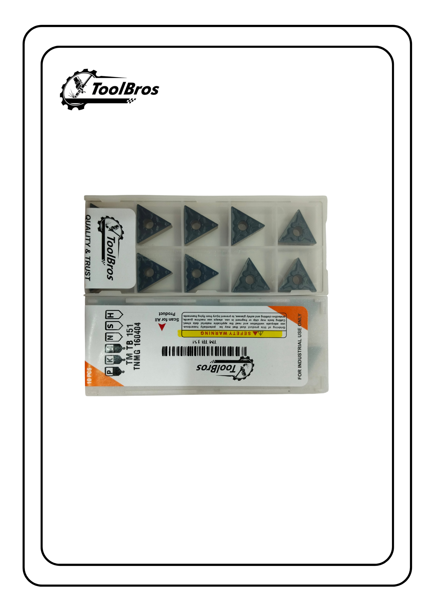 TNMG 160404/08/1.2 TM TB S151 Insert Steel Grade & MS Pack Of 10