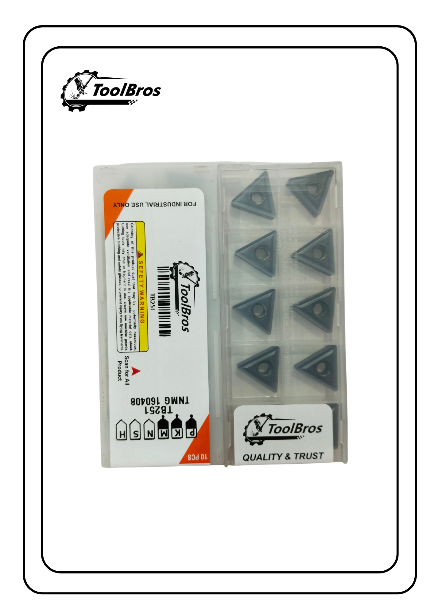 TNMG 16040408 TB 251 Insert Steel Grade & MS Pack Of 10