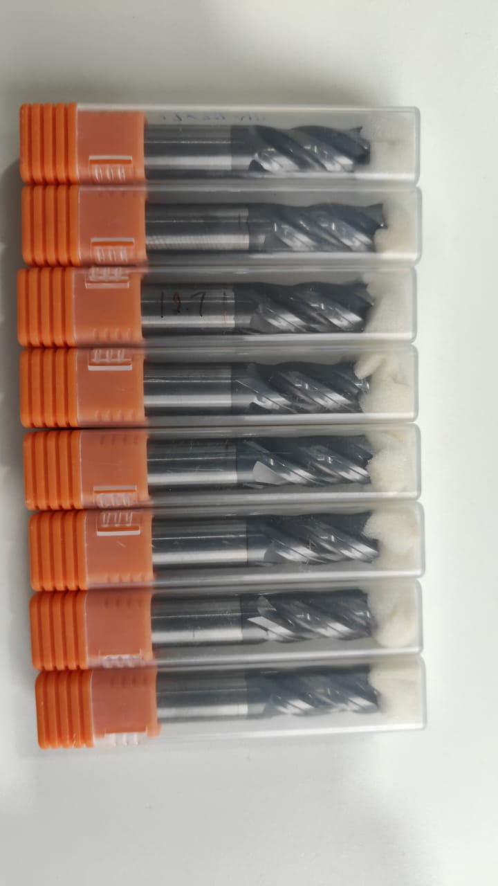 12.7 MM Endmill and ballnose 1/5 inch size 2/4 flutes 63 hrc nano coating