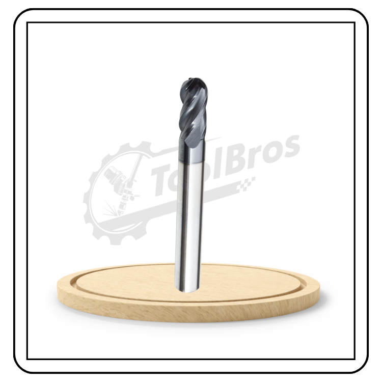 9MM BOLLNOSE ENDMILLS 45HRC 2 & 4 FLUTE 75MM LONG