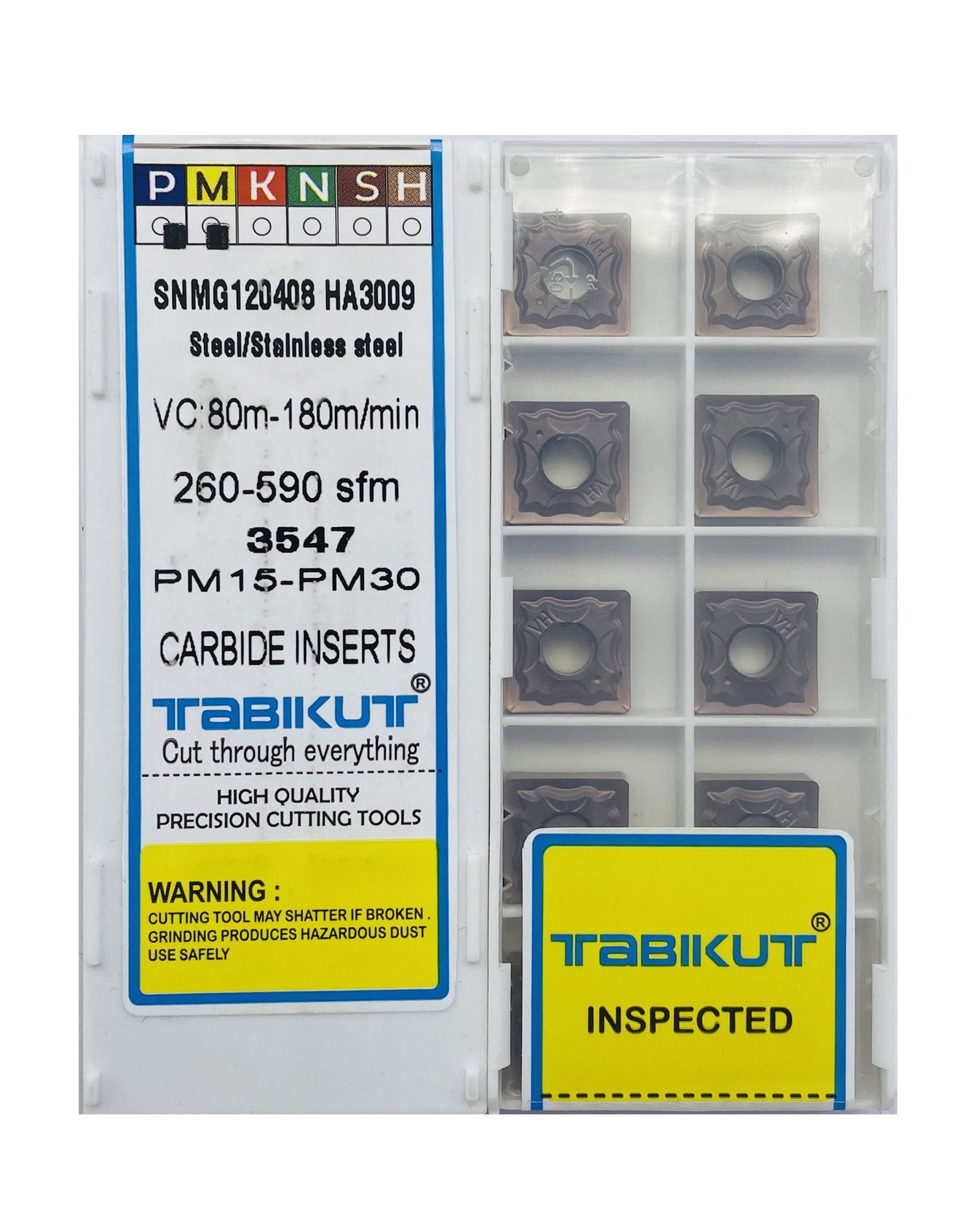 SNMG120404/08 HA/HS3009 Chipbreaker Insert Steel Grade Pack Of 10