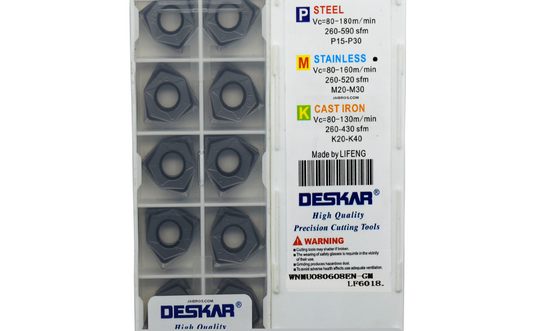 Deskar WNMU080608 EN GM LF6018 Carbide Insert For Steel And SS Pack Of 10